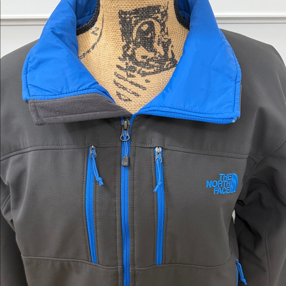 The North Face Charcoal Gray and Cobalt Blue Jacket